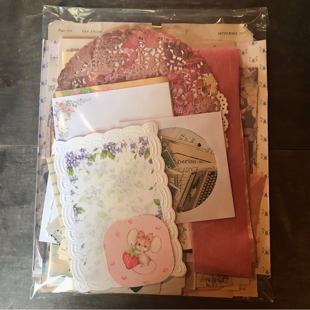 Vintage Paper Ephemera Pack - Set of 75+ Assort Pcs, Junk Journals, Happy Mail
